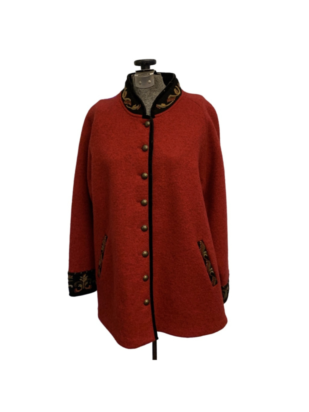 Women's Icelandic Design Red Wool Blend Jacket Medium